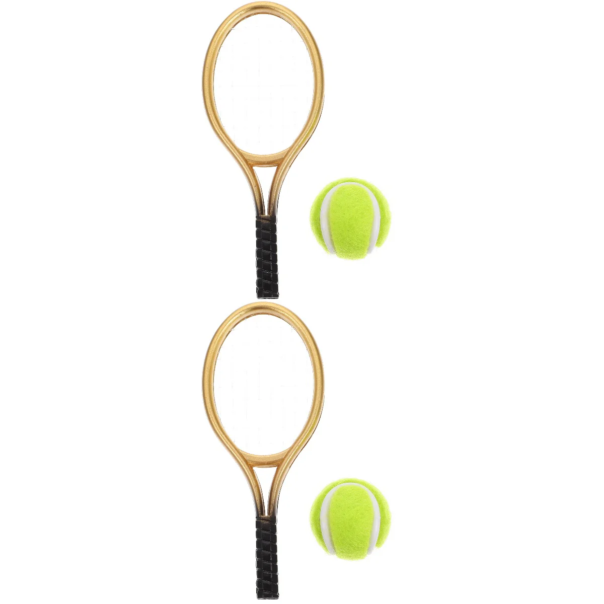 

2 Sets Dollhouse Tennis Racket Mini Racquet Decoration Girls Toys Decorative for Babies Ornament Accessory DIY Supply