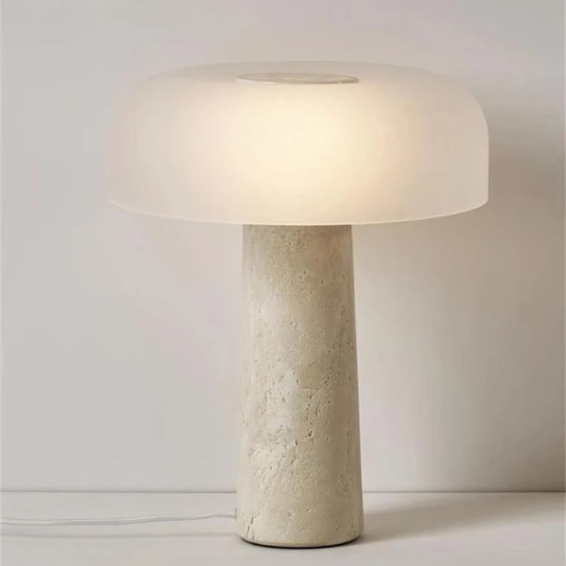 

Italian Design Simplicity Mushroom Table Lamp Modern Room Decor Bedroom Study Homestay Illumination Floor Lamps Stone LED Light