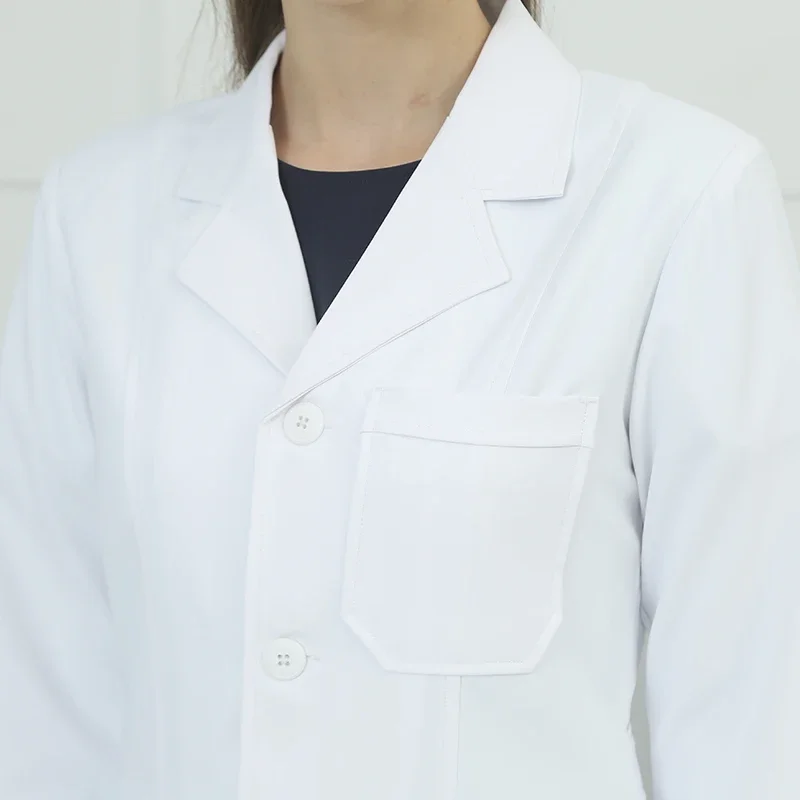 Silky Lab Coats Pharmacy Robe Anti-static Consultation Coat Tab-Waist Women Men Dual-function Dentist Uniform