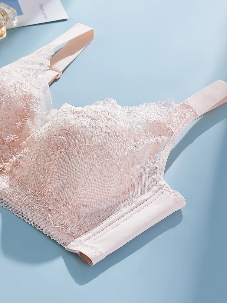 ALDOLA Sexy Lace Bra Push Up Thin Cup Underwear Wireless Full Coverage Lingerie Anti-sagging Breathable Bras