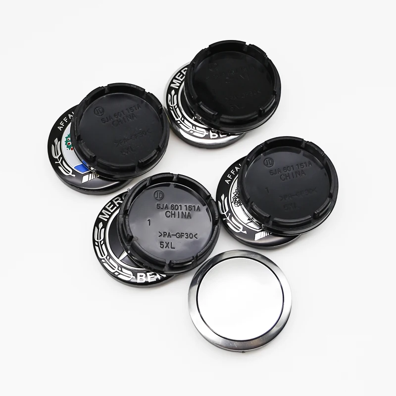 4 Stück 56mm 3D ABS Auto-Radnabenkappen Abdeckungen Emblem Emblem für Mercedes Benz AMG W211 W203 W204 W210 W124 W202 Tuning – Detail 1