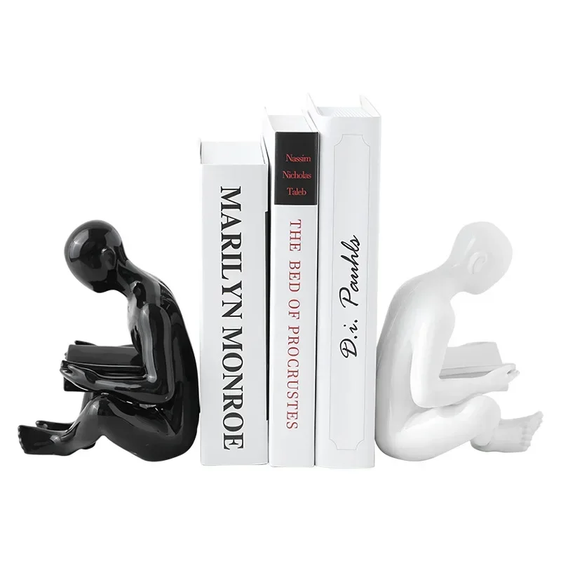 [New] Nordic Creative Character Statue Bookend Living Room Home Decoration Accessories Bookshelf Desk Ornaments Ceramic Crafts