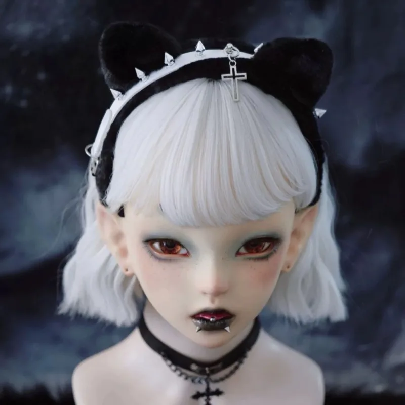 Amerikaanse Lolita Hoofddeksels Retro Harajuku Gothic Hoofdband Vrouwelijke Kawaii Kat Oor Ontwerp Hoofdband Populaire Cosplay Haaraccessoires