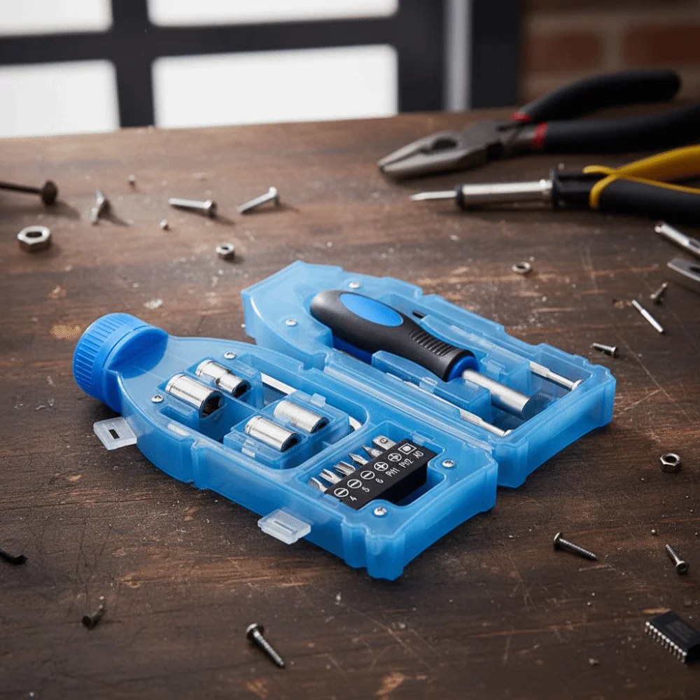 

Comfortable Design Bottle-Design Screwdriver Wear-Resistant Long-Lasting Screwdriver Tool Set Sky-Blue Bottle Design