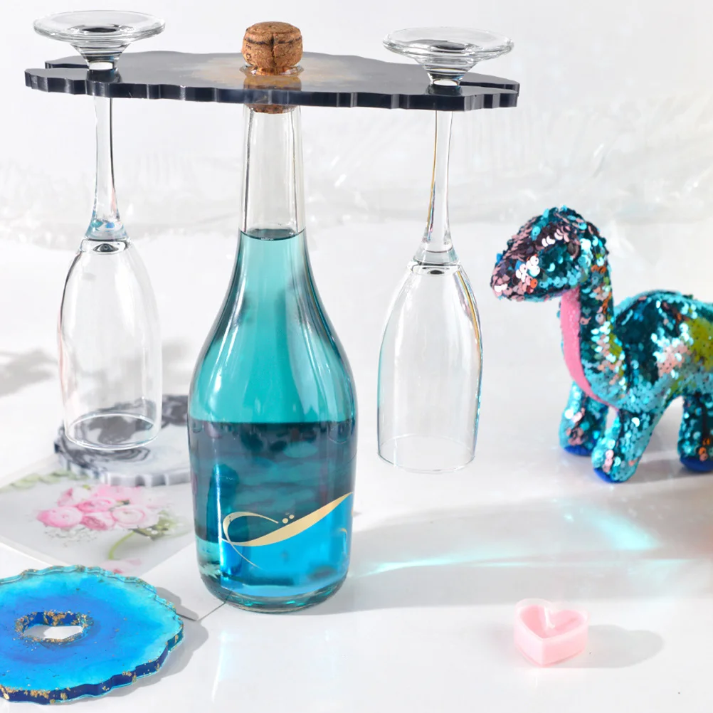 1 مجموعة كريستال الايبوكسي الراتنج قوالب مجموعة سيليكون Diy كوستر كأس للنبيذ حامل سعة كبيرة غير النظامية الدانتيل الجدول الديكور الحرفية #2