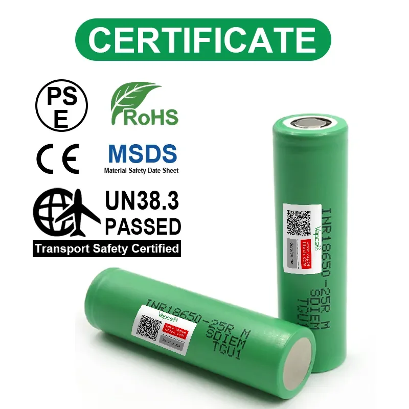 1-20pcs Made In Korea 25R INR 18650 2500mah 20A 3.6V Lithium Ion Battery Rechargeable Cylindrical 18650 Cell For Battery Pack