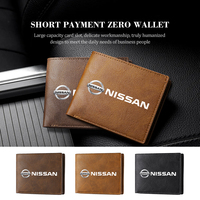 Car Men Women Short Wallet Credit Card Holder Payment Zero Purse For Nissan Sentra Altima Versa Maxima Murano Note Armada Pulsar