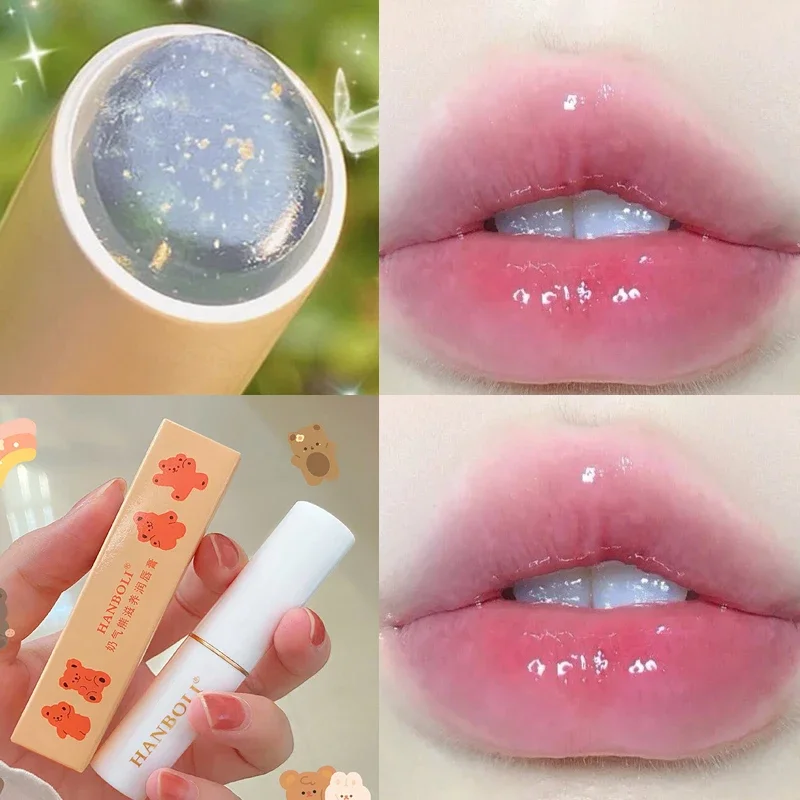 1PC Jelly Gold Foil Changing Color Lip Balm Waterproof Lipsticks Long-lasting Nourishing Moisturizing Lip Balm Makeup Cosmetic