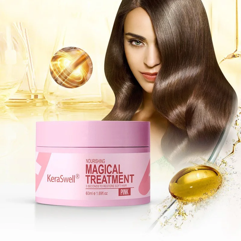 60ml Magical Hair Mask Repair Damage Frizzy Anti-loss Soft Smooth Shiny Hair Deep Moisturize Collagen Hair Treatment Hair Care