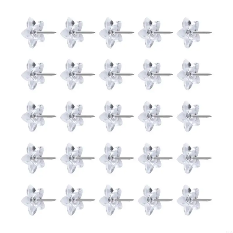 C90C 100 Pcs Five Pointed Star Push Pins Thumb Tacks Decorative Pushpins Poster Pins Notice Board Pins for Map Fabric Marking