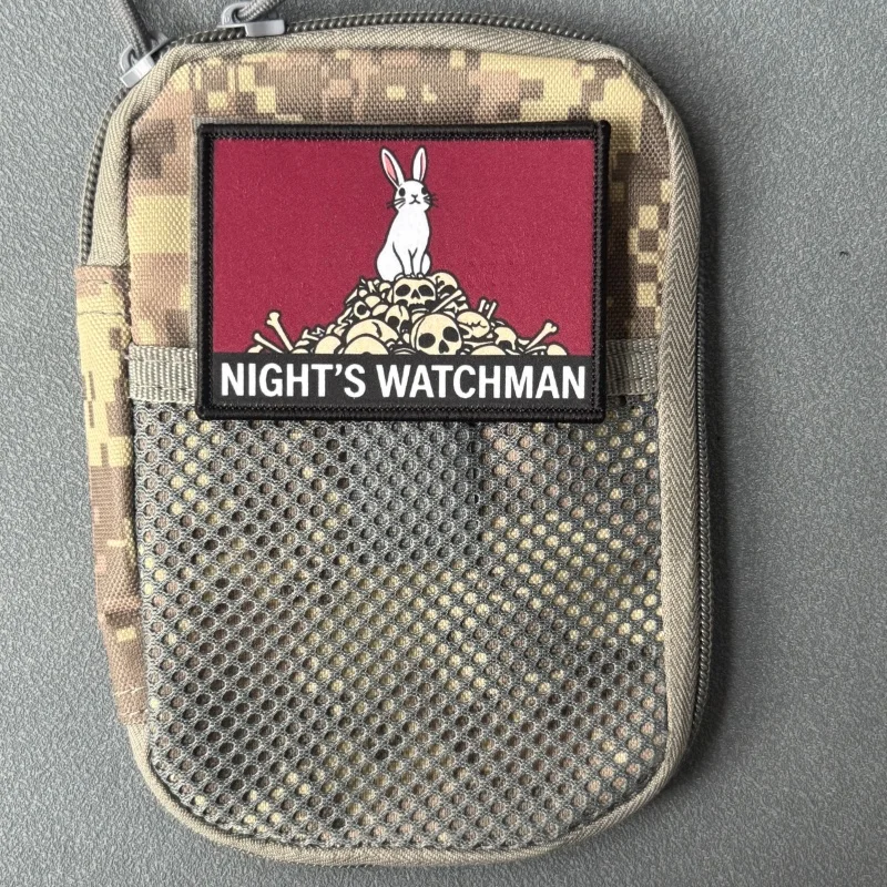 "Night's Watchman" Patch Tactical Morale Badge Printed Hook and Loop Backpack Clothing Decorative Accessories Stickers