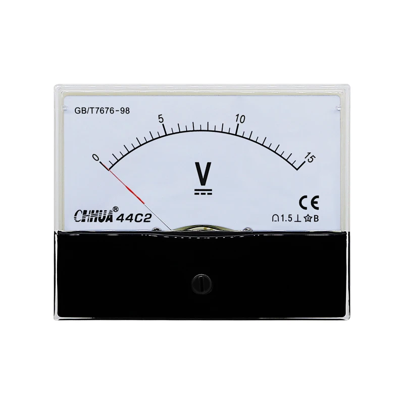 CHHUA 44C2 DC Analog Voltmeter Panel Meter Volt Meter Voltage Measurement Tools 1V2V3V5V10V15V20V30V50V100V150V250V300V450V500V