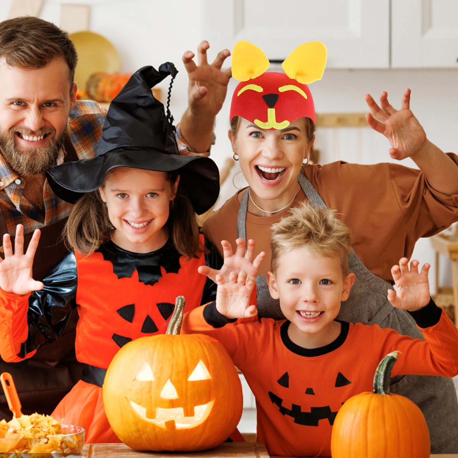 2pcs Creative Halloween Hat Snake Fox Design Premium Fabric Comfortable Easy On Off Party Supplies For Kids Cosplay Stage