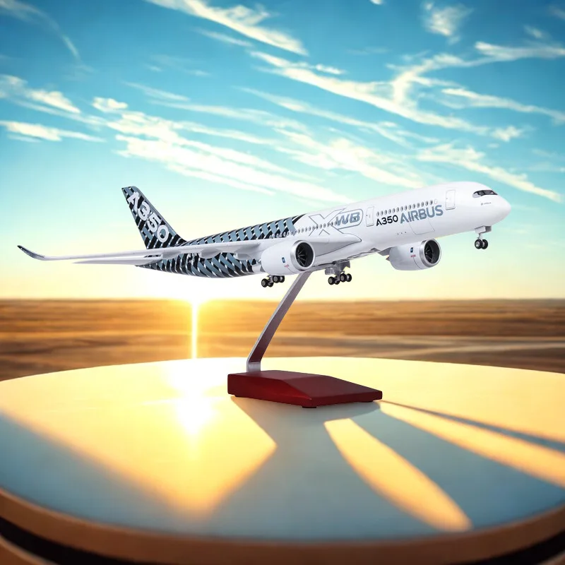 

47CM Airplane Model Toy Aisbus 350 XWB Plane Model with LED Light(Touch or Sound Control) Airplanes For Children Collection Gift