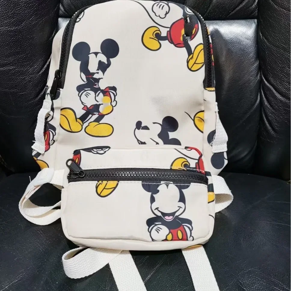 Disney Girls Backpacks Mickey Mouse Kawaii Bags Print Sequin Travel Storage Fashionable Schoolbags Kindergarten Mini Backpack