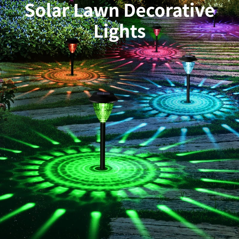 

Warm RGB Solar Lawn Light Rechargeable RGB Ambient Light Outdoor Waterproof Plugin Ground Lamp Patio Garden Villa Balcony Decor