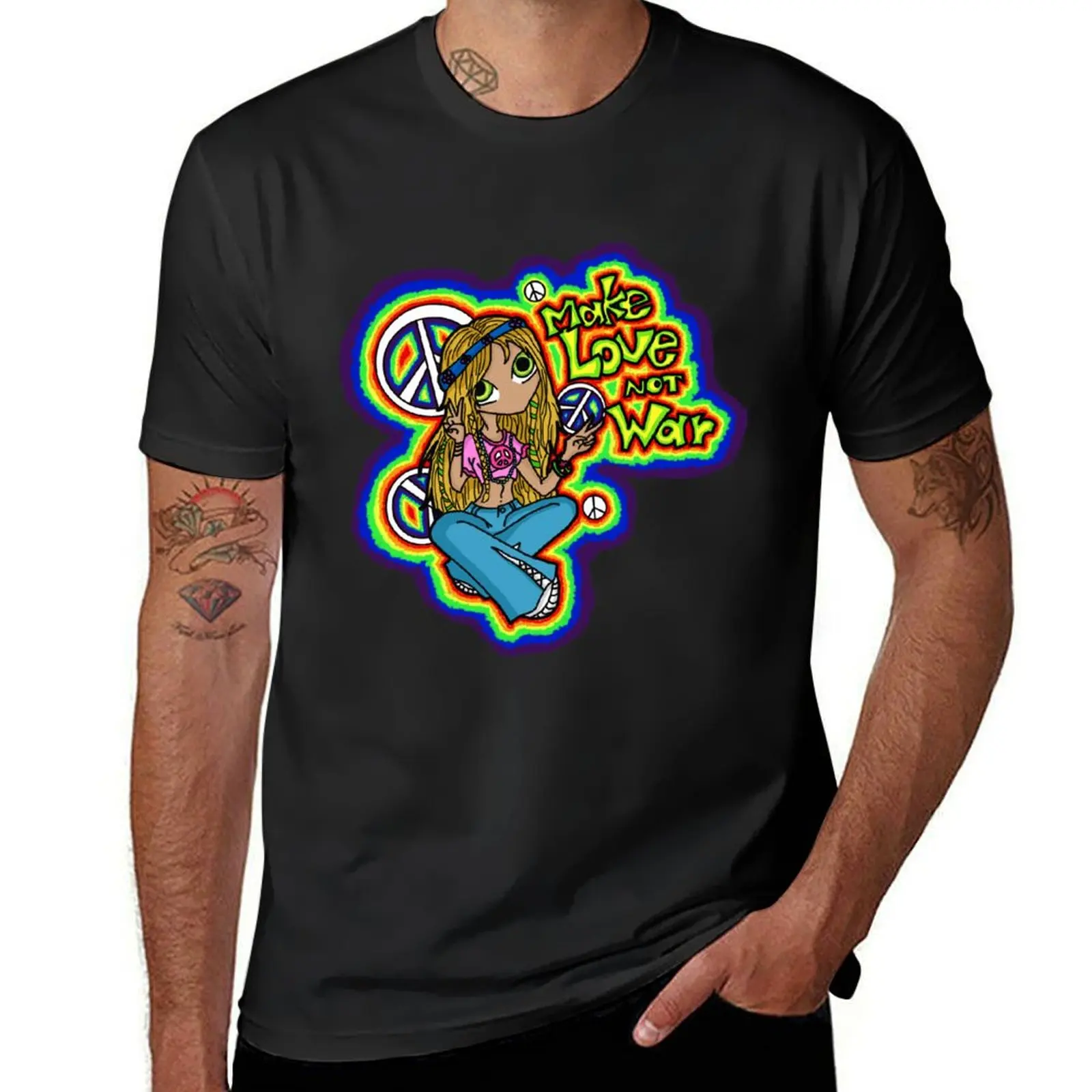 

Hippie (Background) T-Shirt graphic tee shirt Aesthetic clothing basketball graphic tees plain men clothing