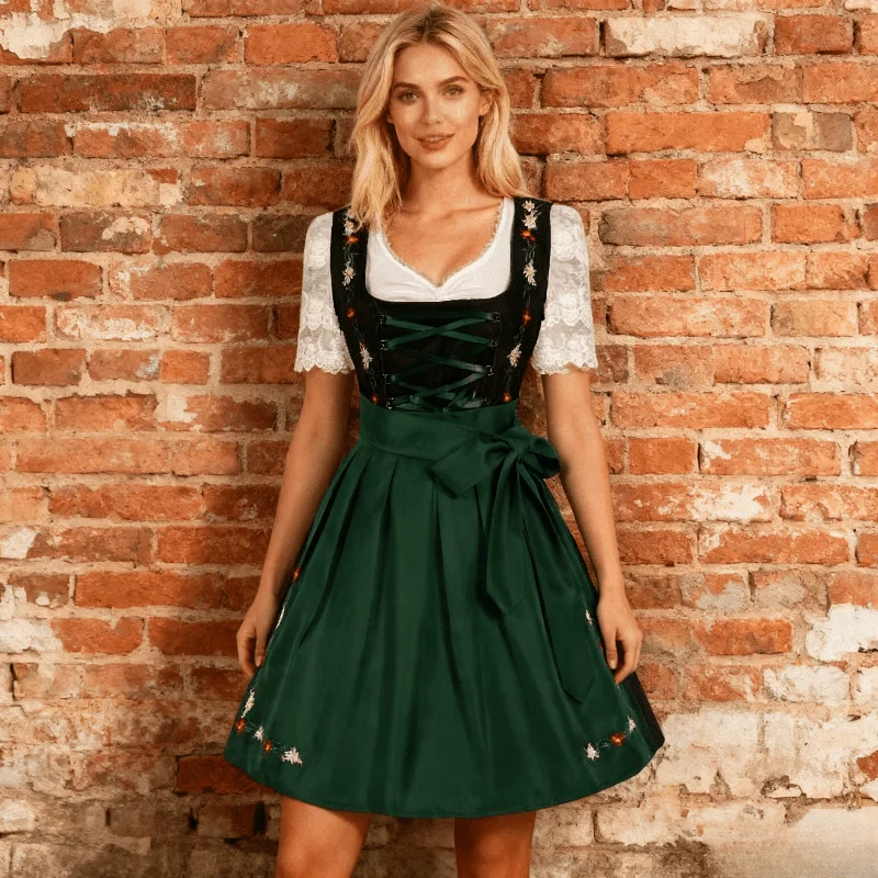 

Немецкий костюм для Октоберфеста из двух частей в баварском стиле, наряд для вечеринки на Хэллоуин, с указанием размеров