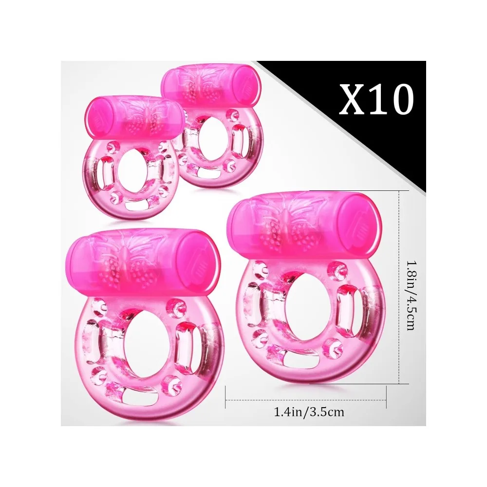 Vibrating Cock Ring Vibrator Silicone Penis Ring with Clit Stimulator Intimate Sex Toys Men Long Lasting Stronger Vibrators Ring