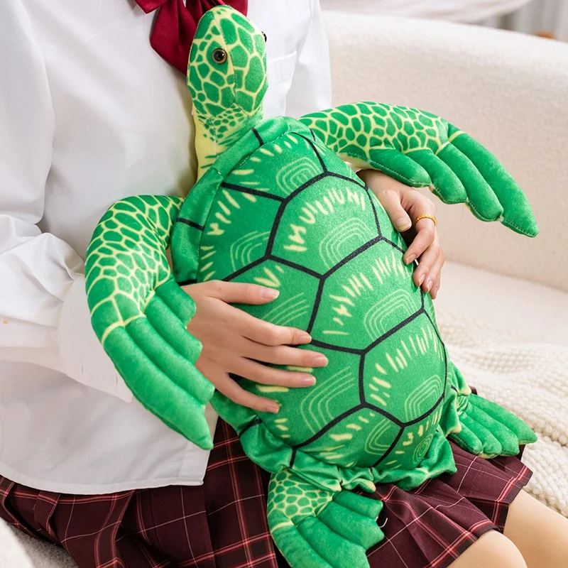 دمية سلحفاة بحرية محشوة ناعمة محاكية للواقع، لعبة حيوانات محشوة، دمية للديكور المنزلي وهدايا أعياد الميلاد