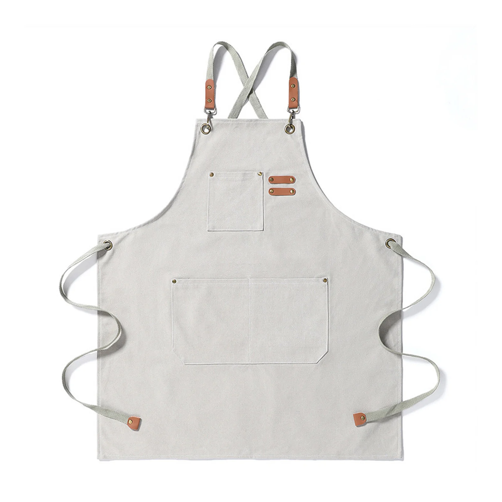 Fashionable Women's Solid Apron With Pocket Waterproof Oil Proof Adjustables Washable Denim Apron For Home Kitchen Restaurant