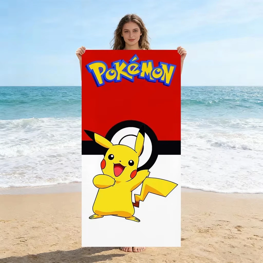 P-Pokemon Towel Quick Dry Absorbent Soft, Multi Size for Swimming Camping Spa Sauna Travel Home Birthday Gift Unisex