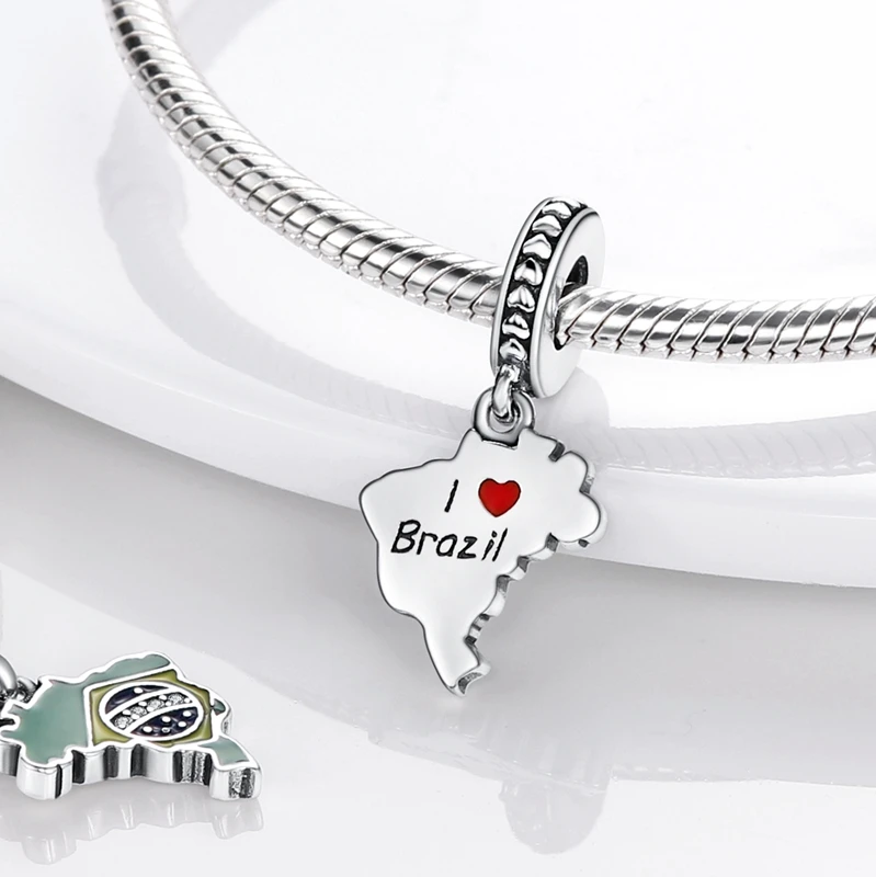 Openable Earth World Map 925 Sterling Silver Pendant Charm Beads Fits 3mm Bracelets Bangle Necklace For Women Luxury DIY Jewelry