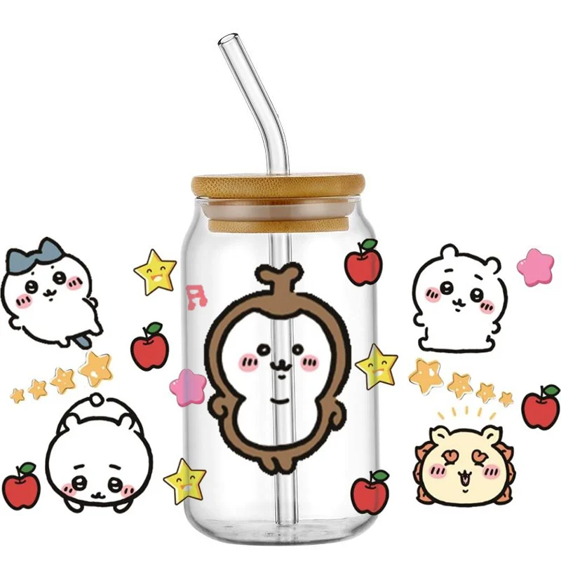 

Miniso 3D Cartoon Decal UV DTF Transfer Sticker Cup Wrap for 16oz Libbey Glasses Wraps Bottles DIY Mug Stick