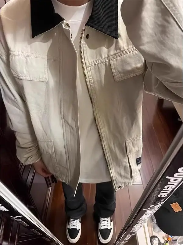 

Мужская куртка American Cleanfit Workwear: весенне-осенняя, свободного кроя, с воротником-стойкой, в уличном стиле, модель Haome Harlanton