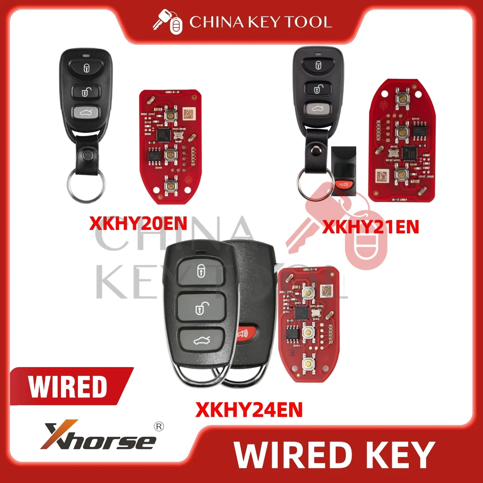 100% Original Xhorse 2nd Generation Wired Universal Remote Key XKHY24EN XKHY20EN XKHY21EN HY Style Global Version EN