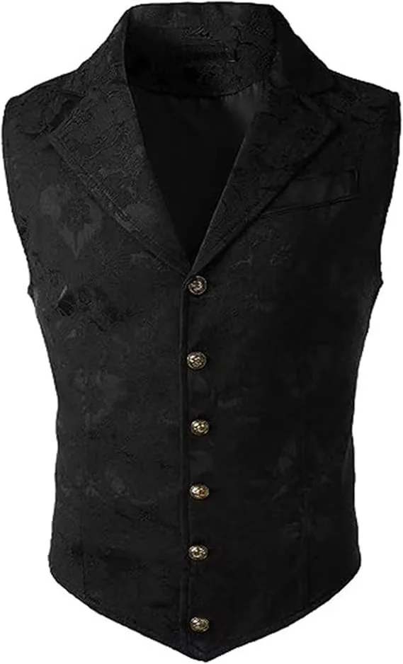 Mittelalterliche Gothic-Weste für Herren, Vintage Steampunk Viktorianisches Kostüm-Weste, Halloween Cosplay Formelle Jacke, Renaissance LAR – Detail 2