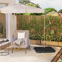 WOLTU Black Parasol Stand Filled Water/Sand Patio Umbrella Base Ground Cross Parasol Square 60L/80 kg for Garden Courtyard Beach