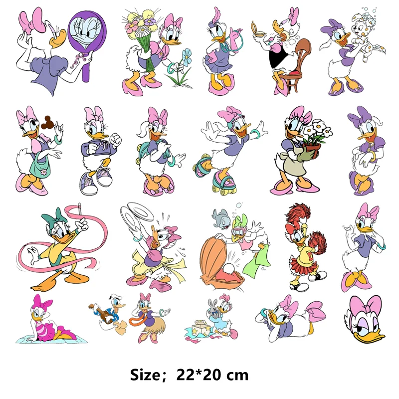 Disney Daisy Duck ubrania naszywki żelazko na transfer DIY termo-naklejki dla dzieci t-shirt drukuj