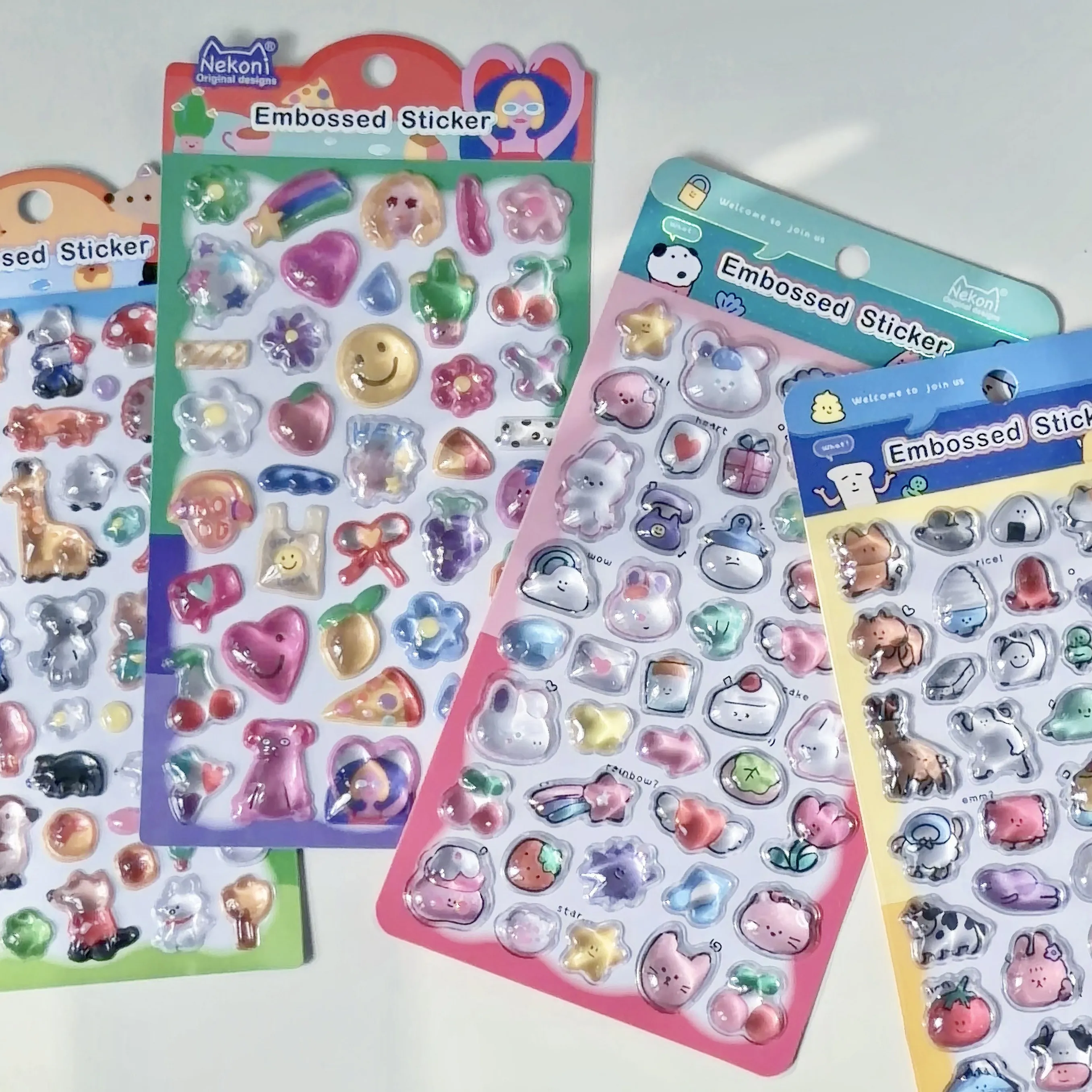 

Nekoni Cartoon Fashion 3D Relief Crystal Sticker Scrapbooking Diy Journaling Diary Stationery Sticker School Supplies Gift