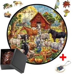 Wooden Animal Jigsaw Puzzle DIY Crafts Educational Gift For Kids Adults Hell Difficulty Brain Trainer Family Interactive Game