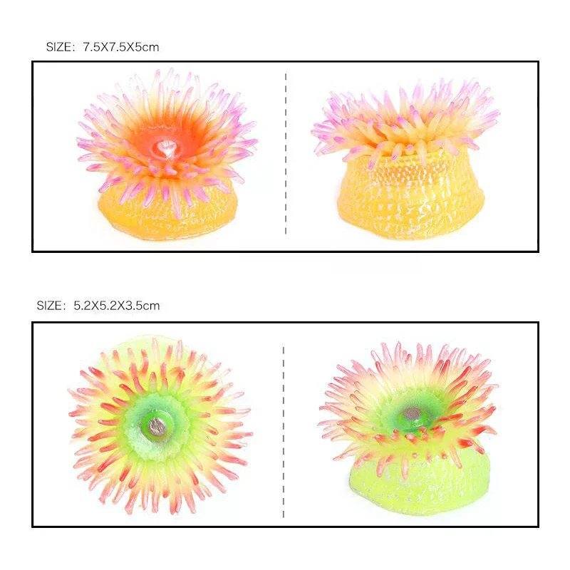 Cognición iluminadora para niños, simulación de anémona marina, modelo de Animal marino, anémona marina, pecera, paisajismo, adornos de plástico