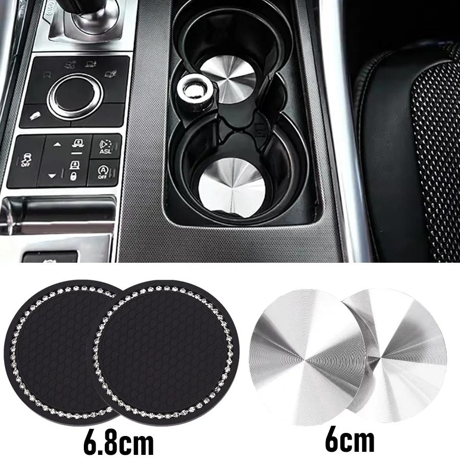 Car Cup Holder Cover Mat Trim Decoration Pad Dia 6cm/6.8cm Fit For Land Rover Range Rover Sport Evoque Vogue Discovery 4 5 Sport