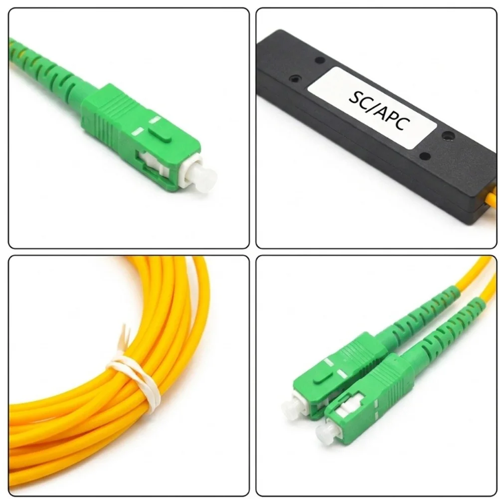 Fiber Optical Splitter 1x2 For SC For APC Connector Type Low Insertion Loss 1310/1550nm ABS Case Yellow 15x15x15cm