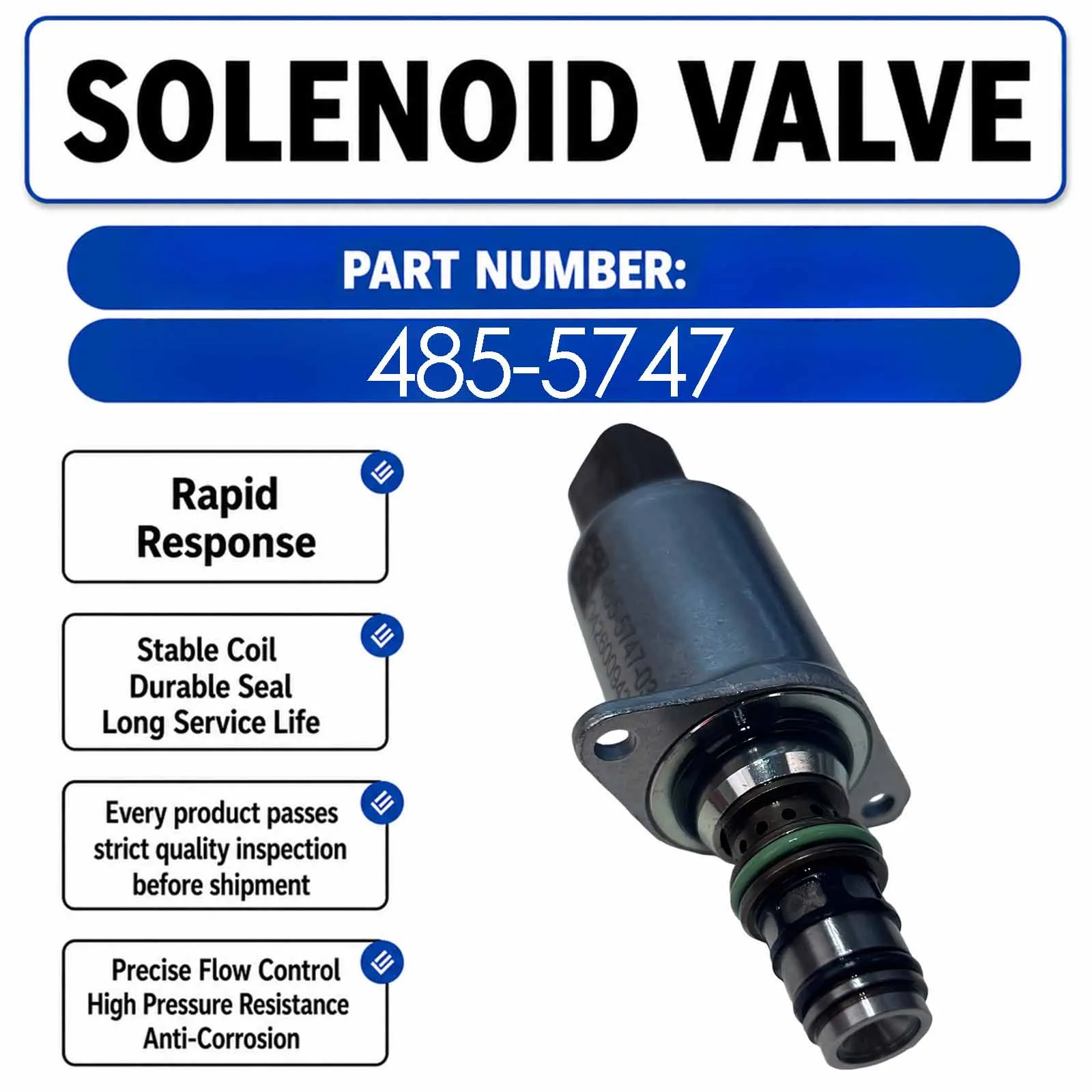 new 4855747 485-5747 Solenoid valve assembly For Caterpillar CAT 320 340 317 315 326 313 317 GC 325 336 323 336GC 315GC 313 GC