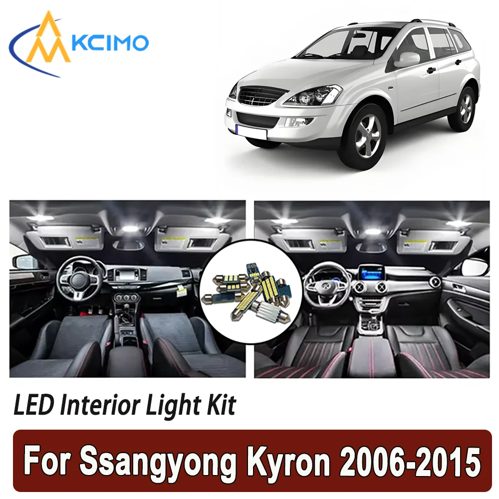 

Kcimo LED For Ssangyong Kyron (2006-2015) Premium Bright LED Interior Dome Map Trunk Light Kit New Car Led Lamps Canbus Car LED