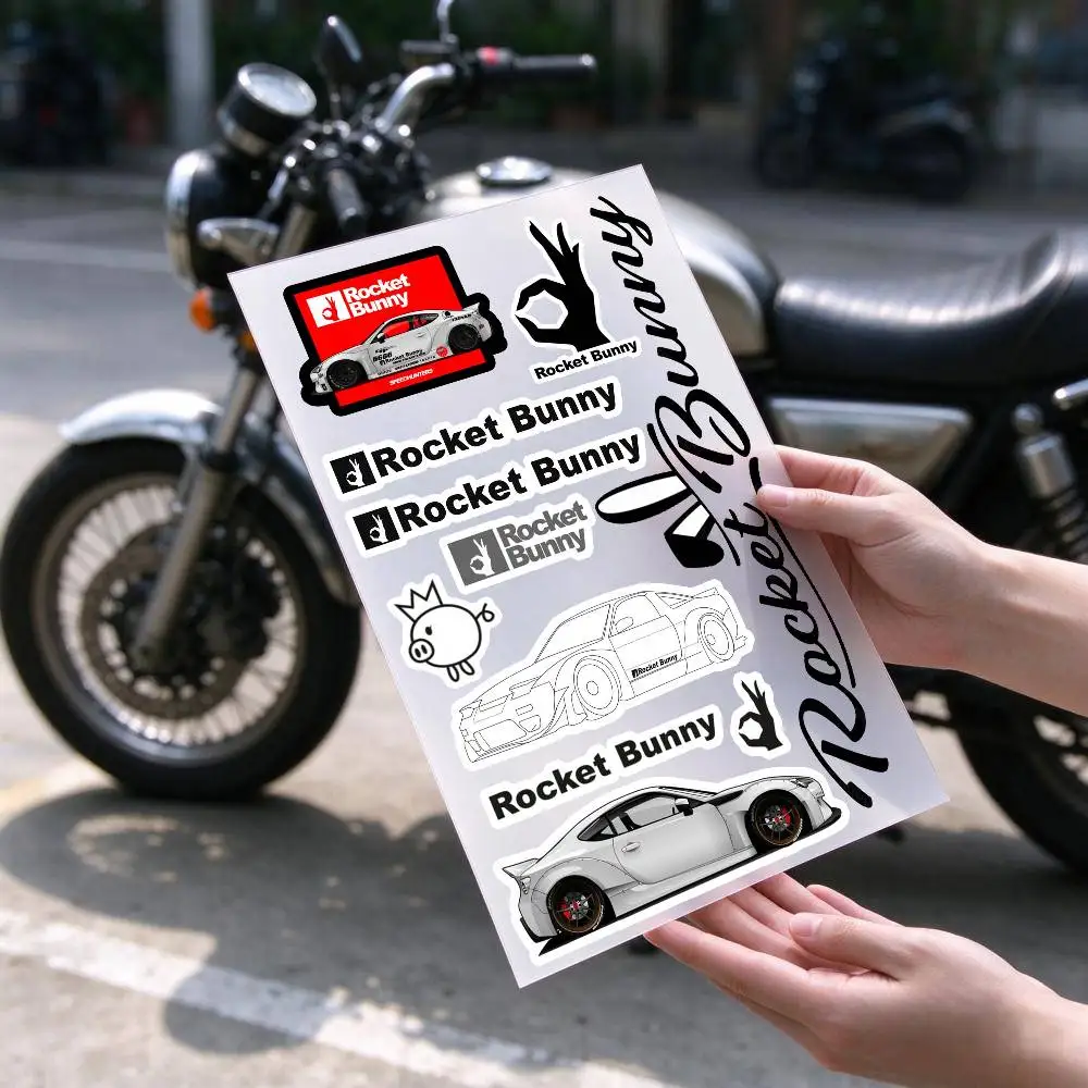 JDMs drift vehicles Rocket-Bunny Reflective Waterproof stickers vinyl decals and decorative for bicycles motorcycles and cars