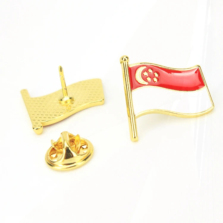 national flags, Pin badges, Singapore drip oil badges Zinc alloy die-casting metal cartoon