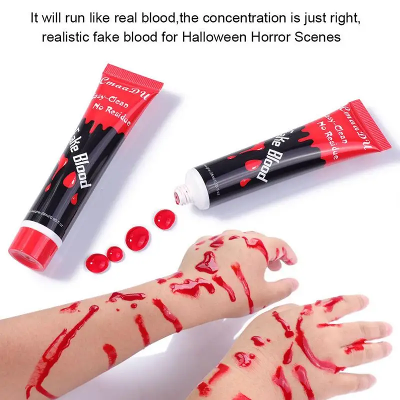 28ml falso Halloween Vampire Blood Tube Stage Blood Glue sangue finto per Halloween Costume Zombie Vampire and Monster Makeup