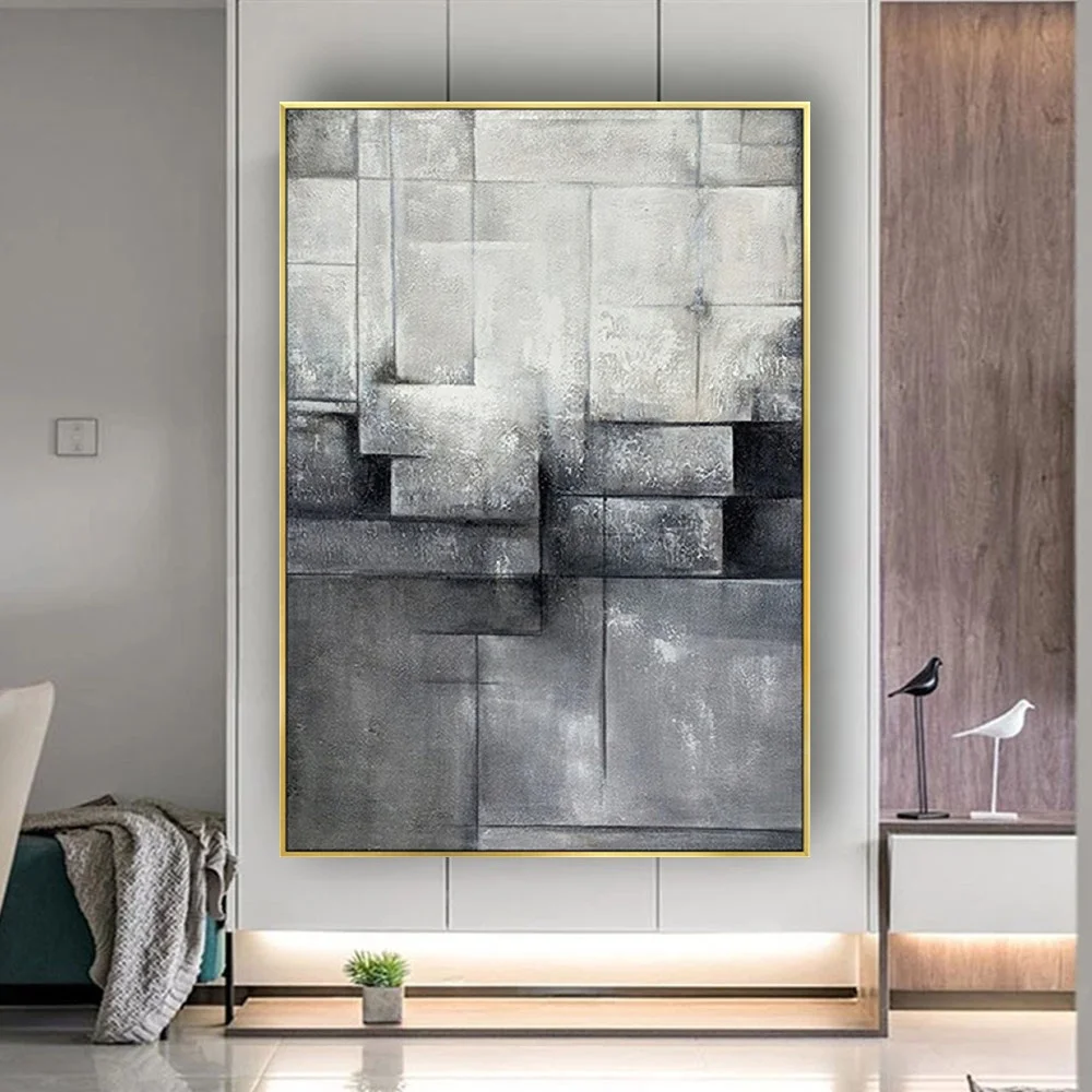 

Abstract Grey Wall Art Picture 100% Handmade Modern Oil Painting On Canvas Poster Cuadros Home Room Decor Image Gift