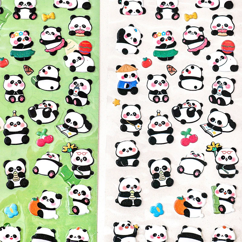 Kawaii Dos Desenhos Animados 3D Puffy Adesivos Em Massa, Panda Estéreo Bolha Adesivo, DIY Scrapbooking, Diário, Álbum, Decoração, Papelaria