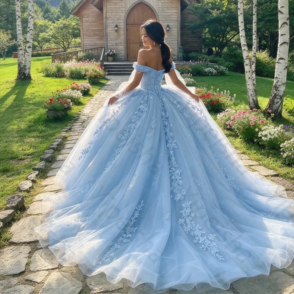 Customized Chiffon Princess Evening Dresses 2026 Luxurious Lace Backless Fluffy Ball Gown Suitable for Parties and Weddings