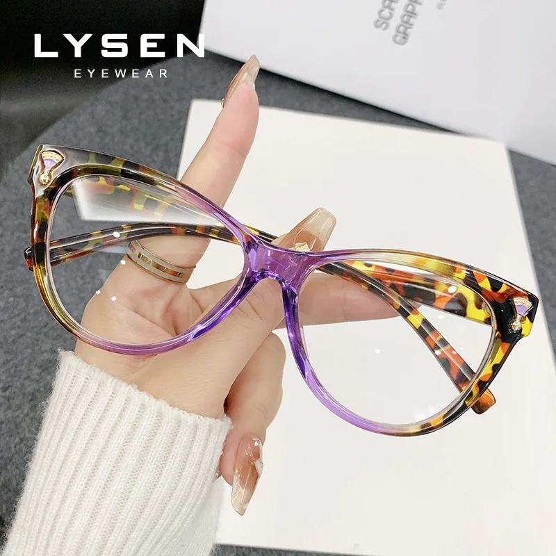 LYSEN التدرج عين القط النساء نظارات للقراءة مكافحة الضوء الأزرق المضادة للانعكاس قصر النظر مخصص النظارات الطبية التقدمية #4