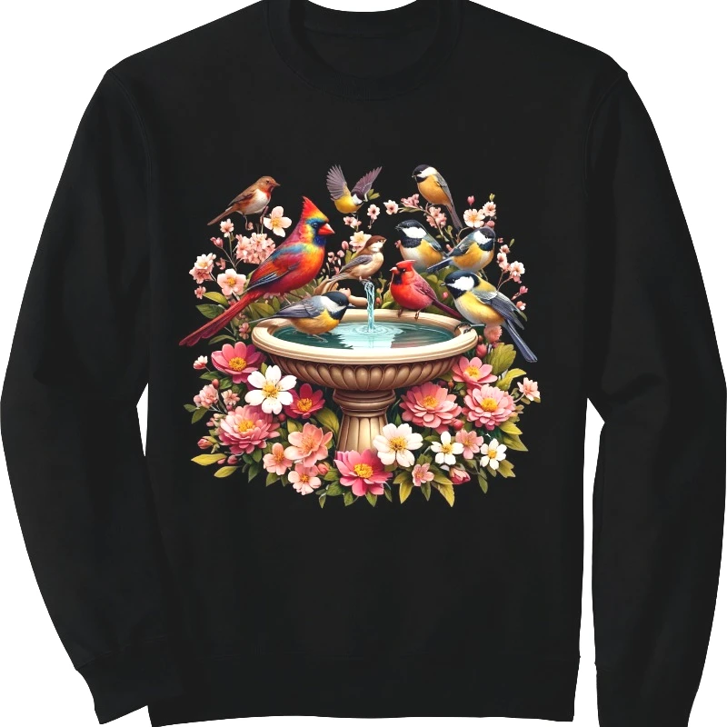 الكاردينال Chickadee الطيور الربيع الزهور البلوز مضحك الطيور عيد الميلاد البلوز هوديي شخصية النساء الملابس الترويج #6