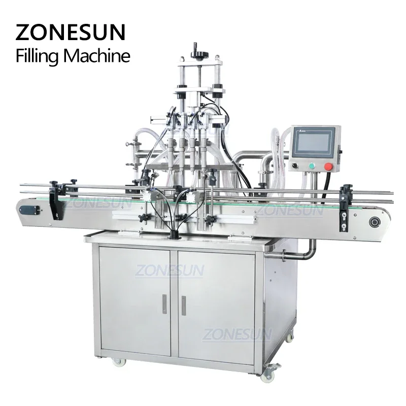 ZONESUN ZS-YT4T-4Y  Bottle Filling Machine Custom Vertical Type Edible Oil Perfume Shampoo Cosmetic Production Line