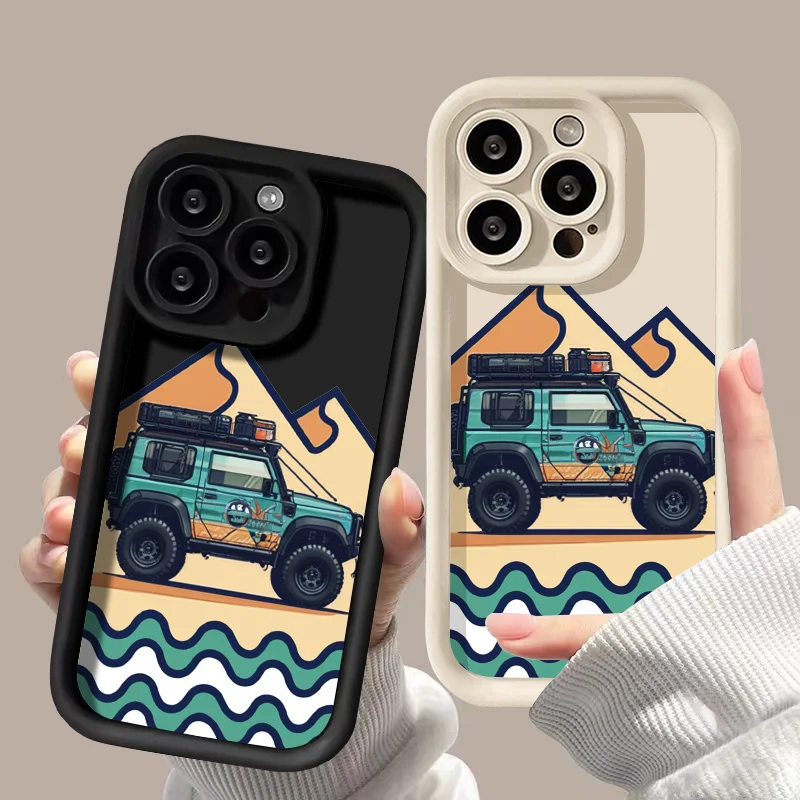 

Car Painted Phone Case For iPhone 11 Funda iPhone 16 Pro Max 15 13 14 12 XS X XR 7 8 Plus SE 16promax Silicone Cover Carcasa